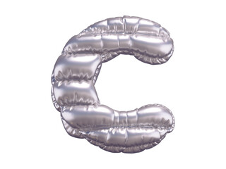 Wall Mural - Silver puffer font. Letter C.
