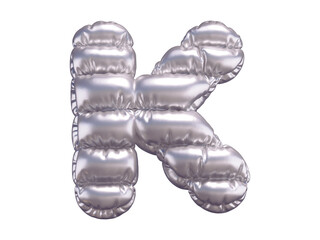 Wall Mural - Silver puffer font. Letter K.