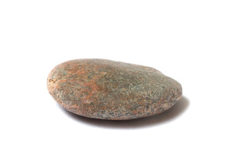 Poster - natural stone with shadow isolated on white background. sea pebbles