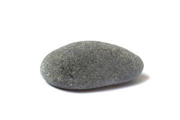 Poster - natural stone with shadow isolated on white background. sea pebbles
