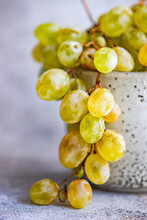 Close-up Of A Bowl Of Fresh Grapes