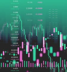 Abstract financial market stock charts trading screen monitor background.