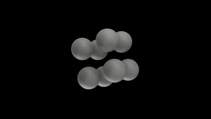 Wall Mural - abstract white 3d balls moving in a black space. creative seamless loop 3d rendered motion graphic o