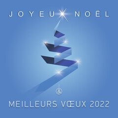 Poster - JOYEUX NOËL ET MEILLEURS VOEUX 2022 BLEU