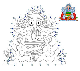 children's educational game. connect the dots. coloring. Santa Claus. Father Frost.