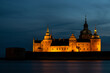 illuminated castle of Kalmar , Sweden