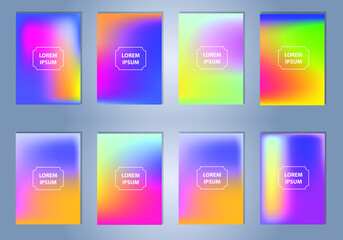 Poster - Colorful vector blurred gradient textures. Background for Social media post, wallpaper, mobile app, screen 