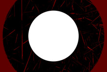 Abstrakt Rotbraun, Mit Schwarzem Kreis Mit Rotbraunen Strich-Muster, Weißer Kreis Im Mittelpunkt