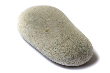 Poster - stone with shadow isolated on white background. beautiful sea pebbles
