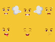 © iconic_works - Cute beautiful kid characters face with mouth nose eyes with different facial expression and emotions