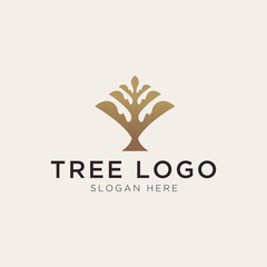 Wall Mural - Luxury tree logo template