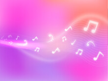 Abstract Gradient Wavy Background With Light Effect Music Notes.