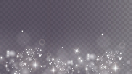 christmas background. powder png. magic shining white dust. fine, shiny dust particles fall off slig