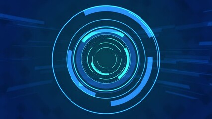 Abstract 3d 4K circular flares tunnel shapes forms cyber hud interface Geometric cell Loop background. Hi-tech interfaces futuristic display, Hologram button, target, Hi-tech futuristic display, intro