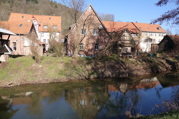 Wall Mural - Mümling und Haeuser in Breuberg-Neustadt