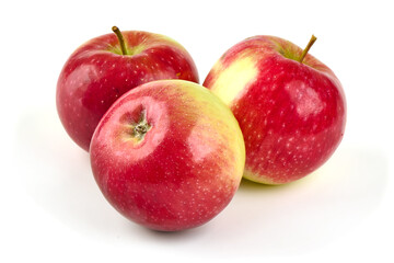 Fresh red apples, isolated on white background.