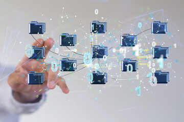 Leinwandbilder - Big data cloud digital 3d