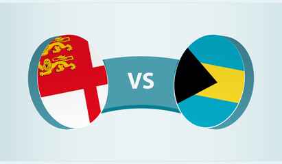 Wall Mural - Sark versus The Bahamas, team sports competition concept.