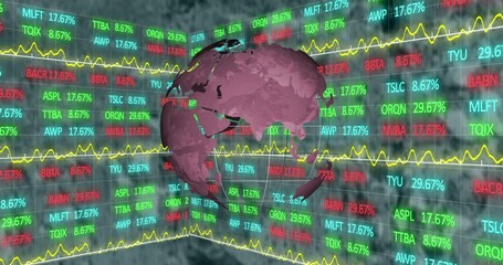 Poster - Animation of globe and financial data processing