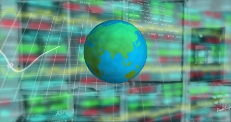Poster - Animation of globe and financial data processing