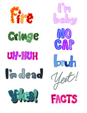 Gen-z Slang Word Icons Sticker Emoji Editable
