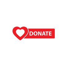 Donate Icon Button Vector. Help, Aid Sign