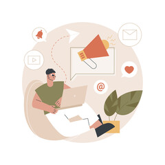 Poster - Email marketing abstract concept vector illustration. Email newsletter service, personalized message, connect with a customer, automated sending tool, permission based marketing abstract metaphor.