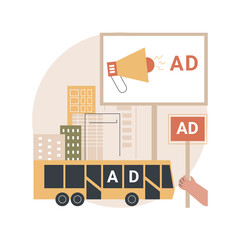 Poster - outdoor advertising design abstract concept vector illustration. out of home media, outdoor retail b