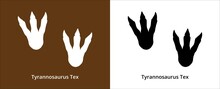 Tyrannosaurus Rex Foot Print. T-rex Foot Print Symbol. Dinosaur T-rex Footprint Stamp Template. Vector Stock Illustration