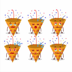 Sticker - Cartoon character of red rocket firework with sleepy expression