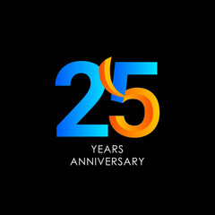 25 years anniversary celebration vector template design illustration