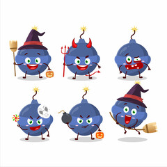 Sticker - Halloween expression emoticons with cartoon character of smoke bomb firework