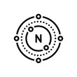 Black line icon for nitrogen