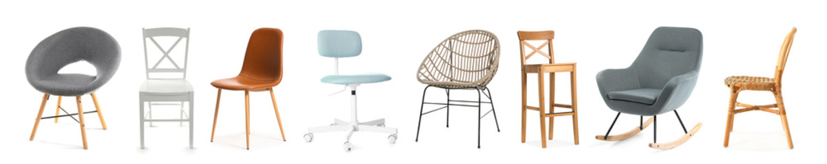 Modern chair on white background