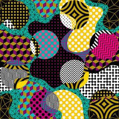 Poster - Paper cut shapes design. Seamless vector pattern.