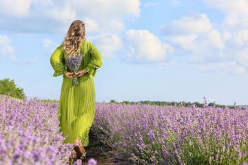 Sticker - Beautiful young woman in lavender field