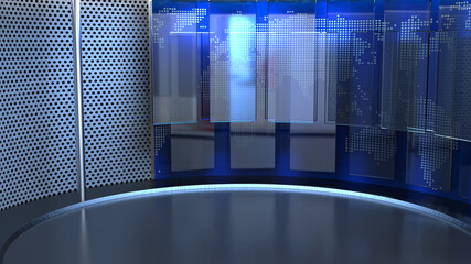 Wall Mural - Virtual set studio for green footage , 3d illustration
