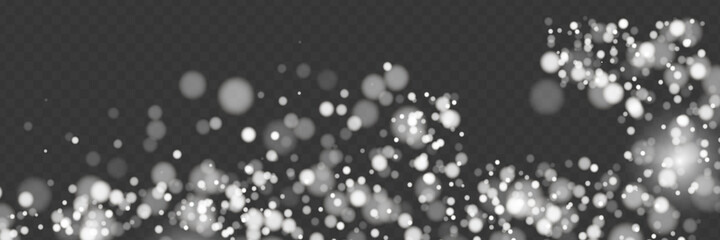 Wall Mural - Bokeh background. Snowflakes isolated. Vector illustration.