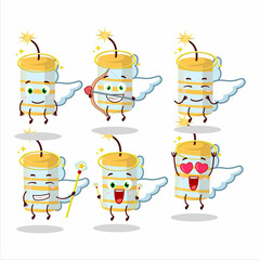 Canvas Print - Yellow firecracker cartoon designs as a cute angel character