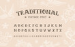 Traditional tattoo vintage doodle type font vector template. Old School Tattoo and Rock style font. Tattoo Alphabet
