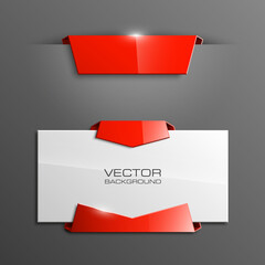 Poster - Vector abstract banner. The original form as two form, overlapping. The flat image. Advertising Design shape. Vector label tag.