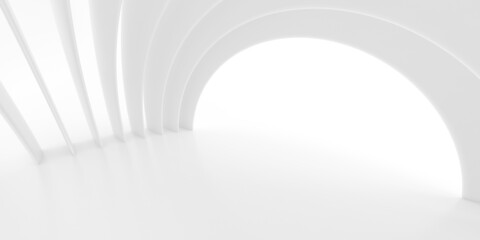 Aufkleber - Abstract of white lines background, Minimal dynamic shape, 3d rendering.