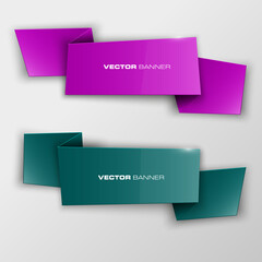 Poster - Origami Vector infographic colorful banners set. New color