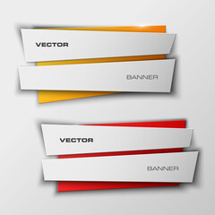 Poster - Origami paper infographic colorful banners set. Design shape. Vector label tag. New color