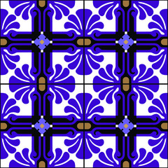 Wall Mural - Seamless tiled pattern. Vintage Art Deco style. Geometric decorative background.