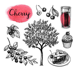Canvas Print - cherry big set.