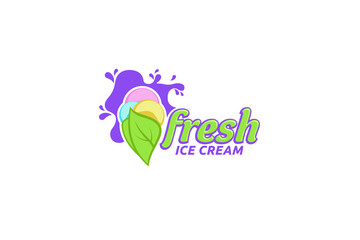 Wall Mural - ice cream logo vector graphic for any business especially for icream shop, store, cafe, etc.