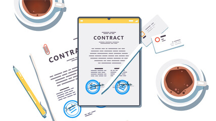 Electronically and paper signed contract agreement