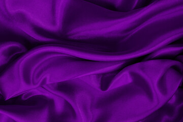 Wall Mural - Purple fabric cloth texture for background and design art work, beautiful crumpled pattern of silk or linen.