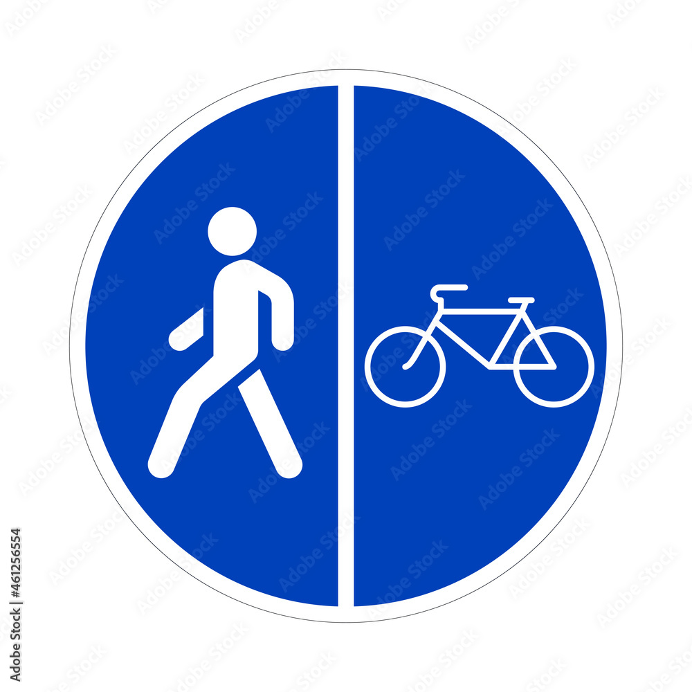 Footway and Cycleway Road Sign. Traffic Signs for Cyclists. Route for ...